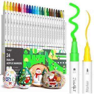 JusArt 24 Colors Acrylic Paint Markers 30%OFF