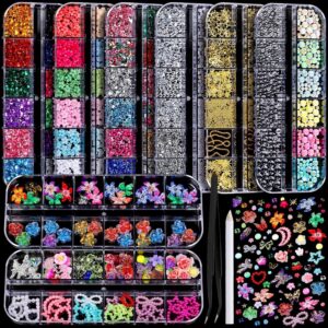 FANDAMEI指甲吊饰、8盒美甲饰品和宝石-50%