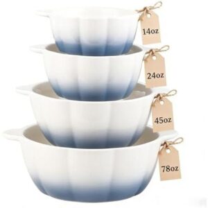 陶瓷(四件超大带柄南瓜汤碗) 40%OFF