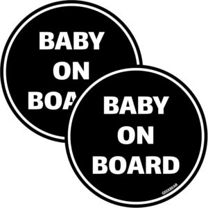 GEEKBEAR Baby 车载贴纸——色彩丰富、反光、防风雨——圆形 4.7 x 4.7 英寸（黑色 – 两件装）-30%