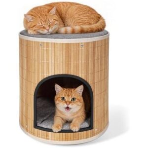 Cat Beds Indoor/2垫手编竹猫窝 55%OFF