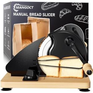 升级版手动面包切割器，适用于自制面包，配备 20 个面包袋及透明塑料盖 40%OFF