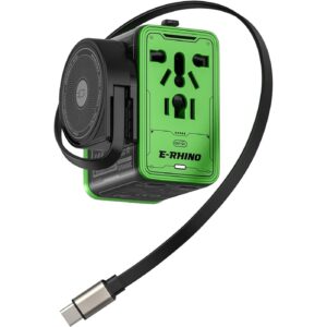 Mfish 通用旅行适配器，带可伸缩 USB-C 线，75w 5 端口国际插头适配器  -41%