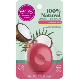 eos 100% Natural Lip Balm - Coconut Milk, All-Day Moisture, Dermatologist Recommended for Sensitive Skin Care, Lip Care Products, 0.25 oz  -62%