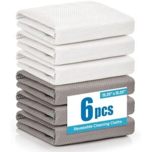 6片装(15.5x15.5英寸/超细纤维)玻璃清洁布 46%OFF