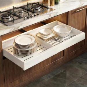 21英寸(12-20寸可调/磁分隔)抽屉式橱柜收纳架(白) 50%OFF