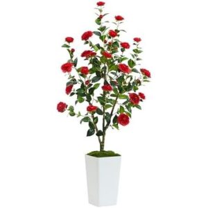 五尺(红白花/带盆)仿真山茶花树 66%OFF