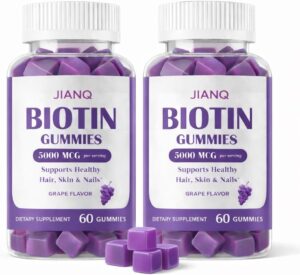 用于头发皮肤和指甲的生物素软糖——高浓度5000微克生物素   60%OFF