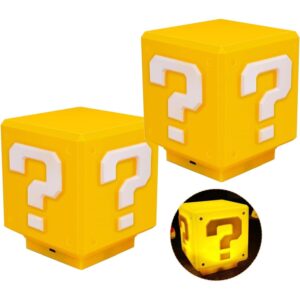 TLAOTNIY 超级兄弟迷你问答板夜灯——USB供电床头灯带游戏音效——送给朋友和粉丝的礼物（2件装）-52%