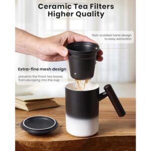 15盎司(带木柄/陶瓷滤网/带盖)茶杯 60%OFF