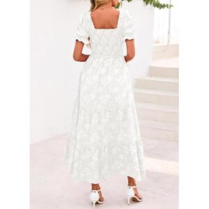 波西米亚短袖方领碎花长裙 50%OFF