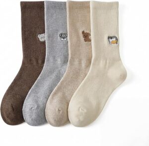 4双女性可爱卡通团队袜   50%OFF