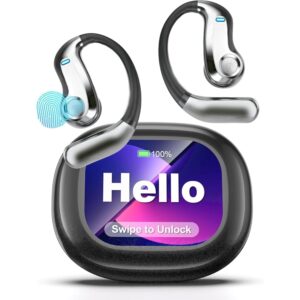 Real-Time AI Translation Earbuds 168 Languages Translator Earphones, Audifonos Traductores Inglés Español, Bluetooth 5.4, OWS Open Ear & LCD Touch, Translating Device for Travel Meetings Learning  -87%