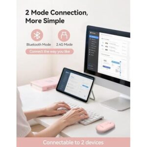 双模静音轻便无线蓝牙鼠标(粉) 48%OFF