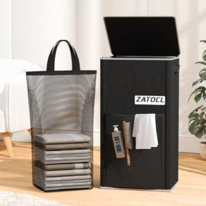 110 升带盖的洗衣篮，配有洗衣袋和前部网袋  50%OFF