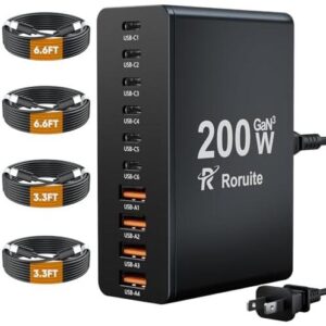 10 口 USB C 充电站，配备 4 根数据线 43%OFF