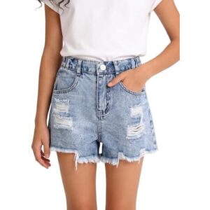 女孩破洞牛仔短裤（5-14岁） 52%OFF
