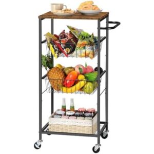 带轮(带把手/可抽拉网篮)厨房服务推车 50%OFF