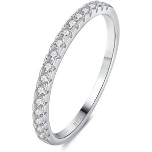 莫桑石订婚承诺戒指 1CT-3CT 18K 白金镀光 925纯银 D 色 VVS1 Clarity 婚戒女性礼品 GRA 认证 -50%