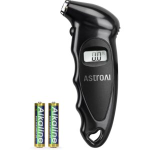 AstroAI数字轮胎压力表200 PSI，工业轮胎表校准ANSI B40.7 2A级（±0.5%），AAA电池，适用于轻型卡车、皮卡车、SUV、汽车（黑色）-65%