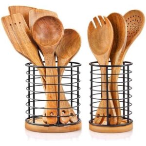 双件套(金属木底易排水厨具收纳罐) 50%OFF