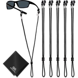SIGONNA Eyeglasses String Holder Strap Cord - Eyeglass Chain for Men Women - Glasses Lanyard Holders Around Neck - Sports Eye Glass Straps Sunglass Retainer - 5 Cords Black  -67%