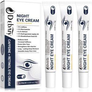 DEBAIY 3%咖啡因眼霜，用于黑眼圈肿胀和眼袋，晚霜（3包，每支15克） -88%