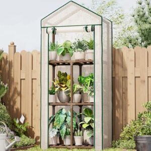 23×17×54英寸桉木框PE罩户外便携小暖房 30%OFF