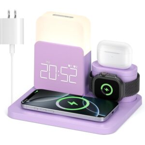 iPhone七合一充电台、无线充电站、闹钟、夜灯、无线充电器-53%