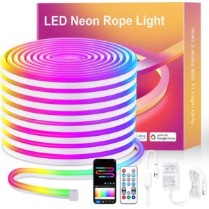 霓虹灯，16.4英尺智能RGB+IC LED条灯，带应用和遥控器  -50%