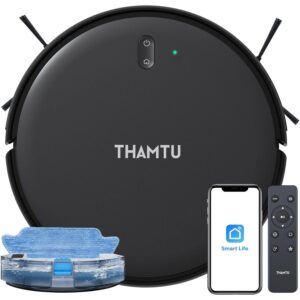 Thamtu机器人吸尘器和拖把组合，纤薄的二合一吸尘机器人 -50%