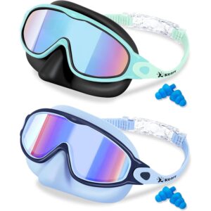 Keary 2 Pack 儿童带鼻罩游泳镜 适合4-7岁 6-14岁 8-12岁儿童 3-6岁 5-8岁 幼儿  -59%