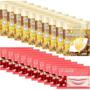 30件唇膜和眼罩，24K金色水晶胶原蛋白眼罩  -45%
