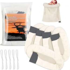 JXRYFFF Elk Game Bags Hunting Meat Bags 5 Pack | Field Dressing Quarter Meat Bags for Elk, Deer, Moose & Antelope | Includes Bonus Elk Part Bag | Essential Hunting Gear & Accessories  -52%