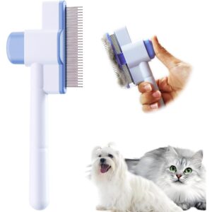 猫梳宠物梳自清洁升级版猫刷，适用于长毛猫狗，蓝色 -55%