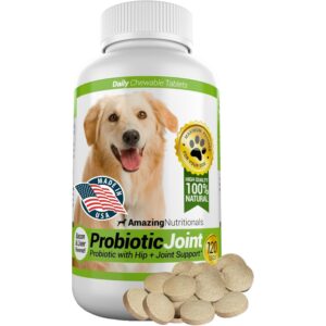 神奇益生菌犬用缓解腹泻和胀气，缓解髋关节疼痛，120颗咀嚼片 -30%