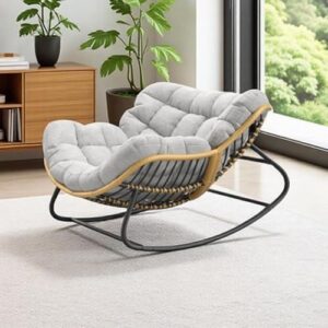 Oversized Papasan/厚垫藤编摇椅 50%OFF