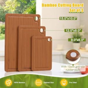 竹制砧板3件套(含防滑垫/导流槽/把手) 50%OFF