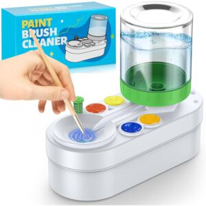 油漆刷清洁剂：儿童绘画用品、油漆工作台、油漆刷冲水杯（流动水流）、儿童和成人美术用品、儿童生日礼物、成人 -69%