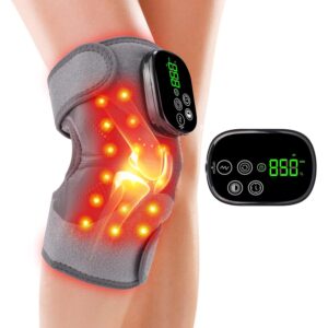 Knee Massager with Heat and Red Light Therapy and Vibration, 660nm & 850nm Infrared Red Light Therapy for Pain Relief, 5000mAh Protable Rechargeable Heated Brace for Knee, Joint, Elbow, Shoulder -63%