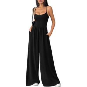 PRETTYGARDEN Jumpsuits for Women Summer 2026 Sleeveless Wide Leg Date Night Rompers Beach Vacation Cruise One Piece Outfits(Black,XX-Large) -63%