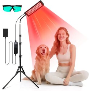 Red Light Therapy for Face and Body, GMOWNW Infrared Light Therapy Lamp with Stand, 660nm Red Light and 850nm Near Infrared Light Therapy Device for Face Knee Body, Skin Care at Home  -40%