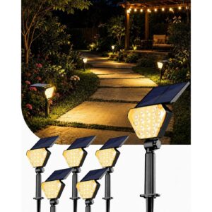 T-SUN 太阳能灯户外防水 IP65,6组 LED 太阳能聚光灯颜色变换 IP65 防水智能自动开关 -50%