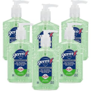 Germ-X 高级洗手液含芦荟和维生素E，8盎司（6包），少干润润肤凝胶，无冲洗配方，泵瓶 -65%