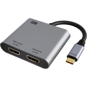 USB C to Dual HDMI Adapter 4K@60Hz, 2-in-1 Dual Monitors Adapter USB C Hub with 2 HDMI Docking Station, USB C to HDMI Splitter for MacBook Air/Pro, Dell XPS, HP, etc -53%
