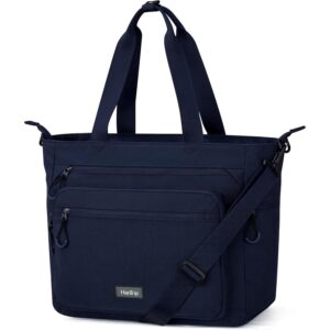 HanTrip Blue Travel Tote Bags for Women Extra Large Canvas Tote Bag with Zipper & Pockets, Laptop Tote Bag Nurse Women Crossbody Tote Bags for Work College Travel Tote with Luggage Sleeve -36%