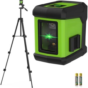 Self Leveling Laser Level with Tripod,DEGLASERS 100ft Green Cross Line laser lever,Lazer Leveler Tool for Picture Hanging Floor Tile Wall Home Renovation, Indoor Project, Battery Included -40%