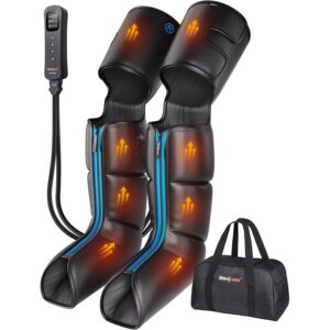 SHINE WELL Air Compression Leg Massager with Heat for Circulation and Pain Relief, Foot Calf & Thigh Recovery Compression Boots, Sequential Compression Device for Workout Relaxation, Gift for Mom Dad  -47%