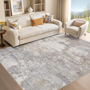 Micgeek Area Rug Living Room - 5X7 Abstract Washable Large Soft Foldable Non Slip Rug Neutral Modern Low Pile Carpet for Bedroom Nursery Dining Room Kitchen Home Office Indoor - Grey Brown -52%