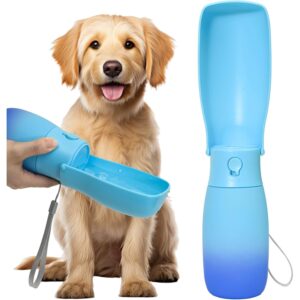 VEPOUYU Dog Water Bottle, Travel Puppy Water Bowl, Leak Proof Portable Puppy Water Dispenser, Foldable Dog Water Bottle for for Pets Outdoor Walking, Hiking, Travel, Food Grade Plastic - 19oz Blue -53%